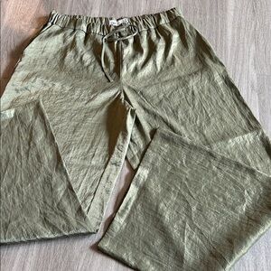 Zara Sage Green Straight Leg Pants